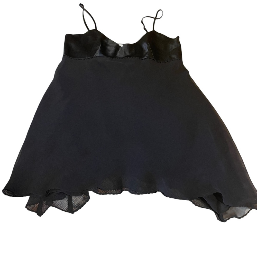 Victoria's Secret Black Satin-Trim Slip